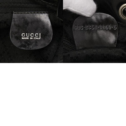 Gucci Bamboo Handbag Shoulder Bag 2WAY 003 2854 Black Nylon Leather Women's