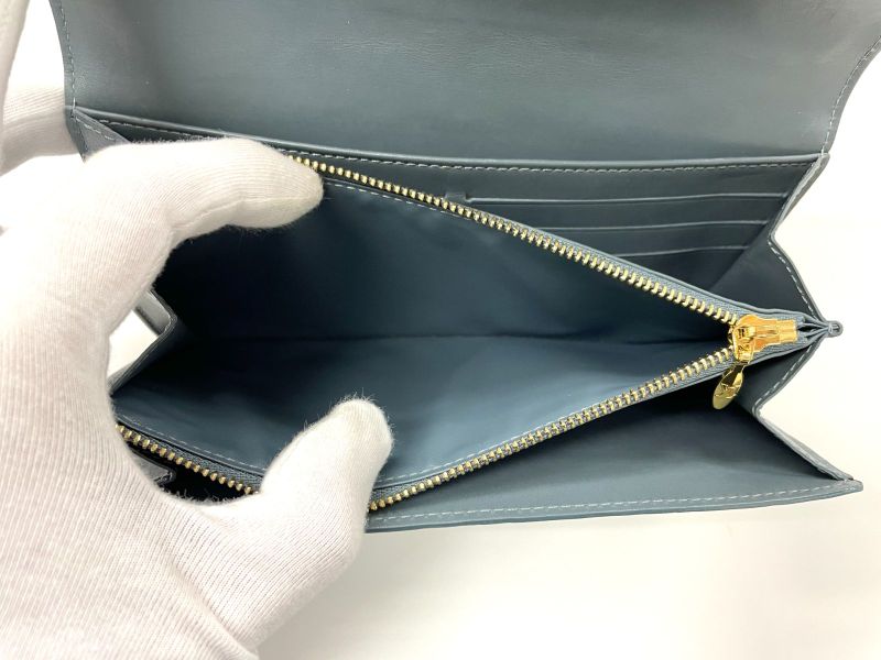 Louis Vuitton Monogram Vernis Portefeuille Sarah Long Wallet M91564 Givre Green