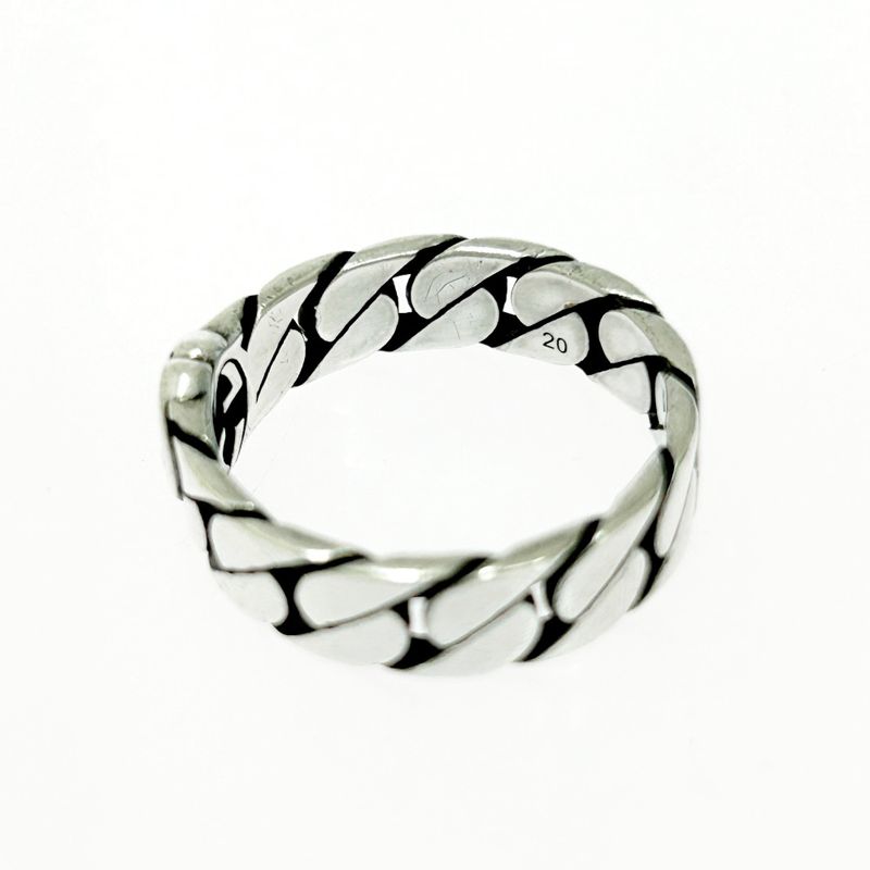 Gucci Silver Interlocking G Chain Ring 5.1g 925 Engraved 473034 Ring