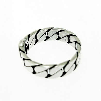 Gucci Silver Interlocking G Chain Ring 5.1g 925 Engraved 473034 Ring