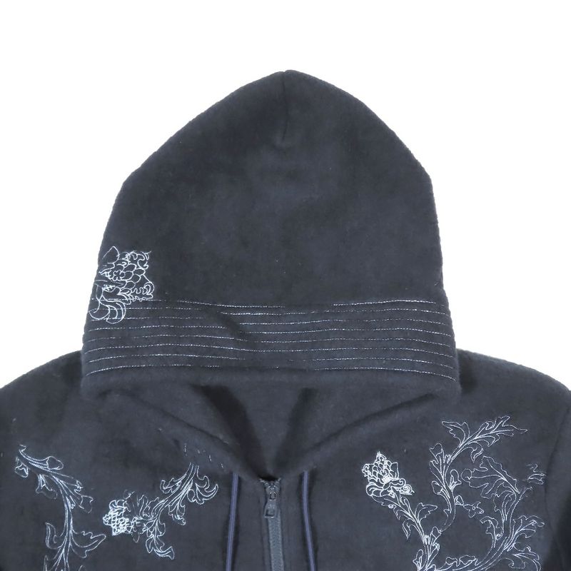 20aw Louis Vuitton Flower Embroidery Wool Zip Up Hoodie Jacket Outerwear Dark