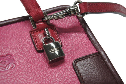 Loewe Amazona Micro Mini 2-Way Shoulder Bag Pouch Leather Pink Bordeaux Silver — view 5