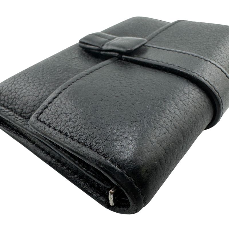 Loewe Vertical Wallet Trifold Wallet Branded Coin Purse Bill Black Unisex