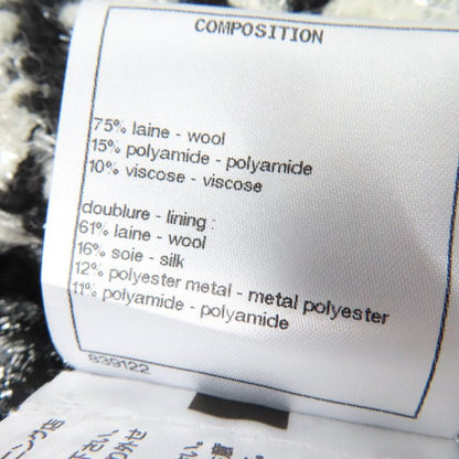 CHANEL P62358v47832 Wool Coco Mark Button Staggered Pattern Tweed Jacket Black