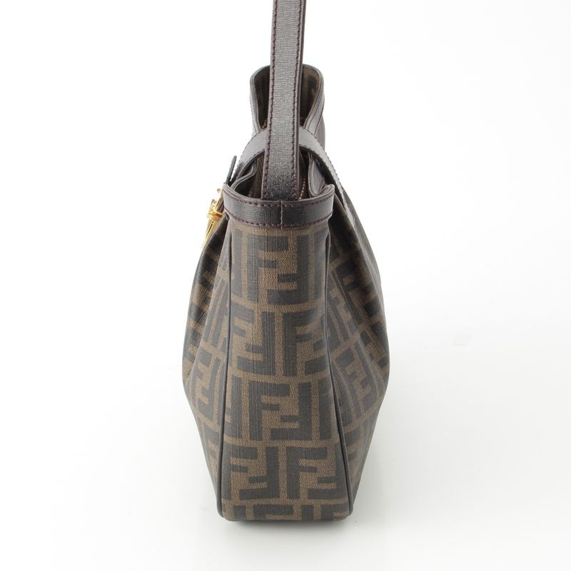 Fendi Zucca FF Logo Shoulder Bag 8bt209 Brown