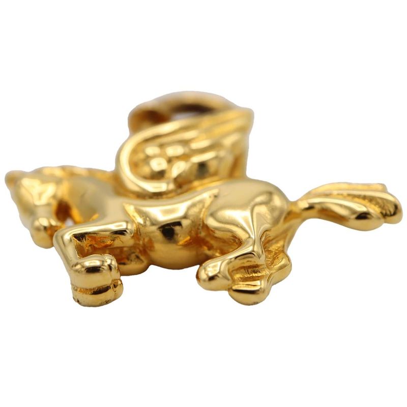 Hermes Pegasus Cadenas Charm Pendant Top Accessory Ladies Gold Color Clothing