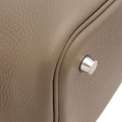 Hermes Handbag Picotin Lock MM Taurillon Clemence Etoupe Silver Hardware Never