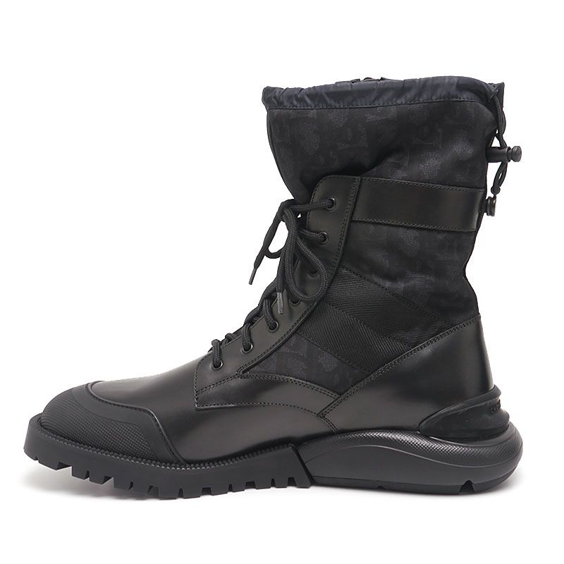 Dior Combat High Top Boots 42 Oblique Black