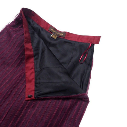 Louis Vuitton Skirt Size 36 Lace Tight Skirt Back Ribbon Beaded Dove Decoratio