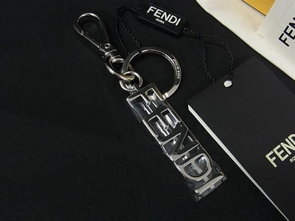 Fendi Key Holder Key Ring Bag Charm Women's Men's Silver Fr1701