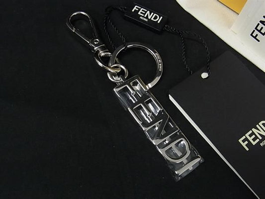 Fendi Key Holder Key Ring Bag Charm Women's Men's Silver Fr1701