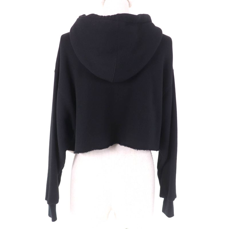 Gucci 22AW 688197 100% Cotton Hollywood Babylon Cropped Hoodie With Rhinestones