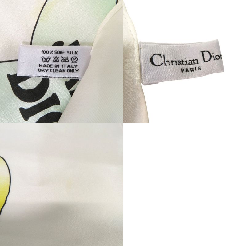 Christian Dior J'adore DIOR Scarf Heart Ribbon Flower Girl Silk White 0026