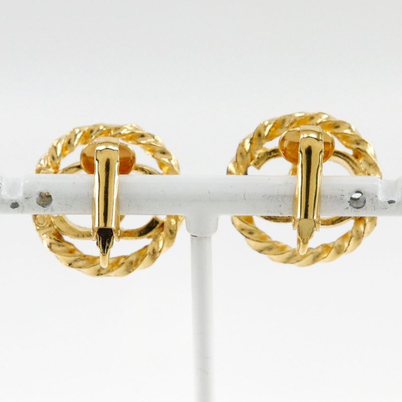 Chanel Coco Mark Vintage Gold Plated Ladies 7.0g Earrings