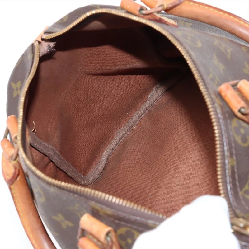 Louis Vuitton Monogram Speedy 30 Leather Handbag Mini Boston M41526 Tote Brown