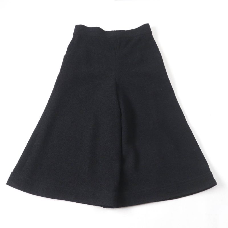 CHANEL P54700v30847 Wool Logo Plate Tweed Gaucho Pants Wide Pants Black 38 Made