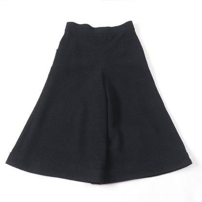 CHANEL P54700v30847 Wool Logo Plate Tweed Gaucho Pants Wide Pants Black 38 Made