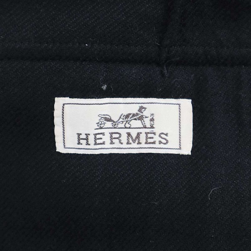 Hermes 12aw Wool Flannel Double Long Coat Pt93dba Gray 48