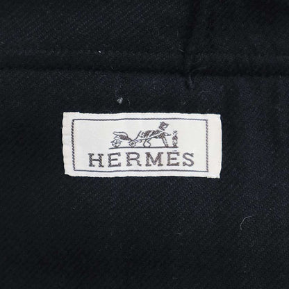 Hermes 12aw Wool Flannel Double Long Coat Pt93dba Gray 48