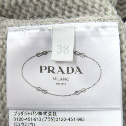 Prada 2024 P24u1t Virgin Wool Cashmere Logo Box Silhouette Crewneck Cropped