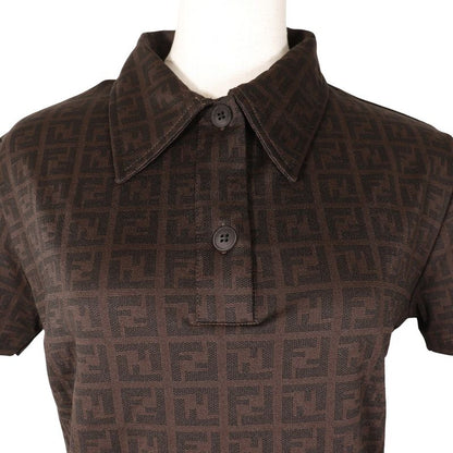 Fendi Zucca Rayon Brown Women's Polo Shirt