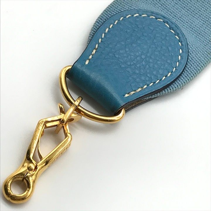 Hermes Evelyne Shoulder Strap Gold Blue Jean Light Bag