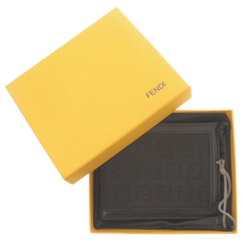 Fendi Zucca 7m0001 Canvas Black Bifold Wallet Black 0887 Fendi