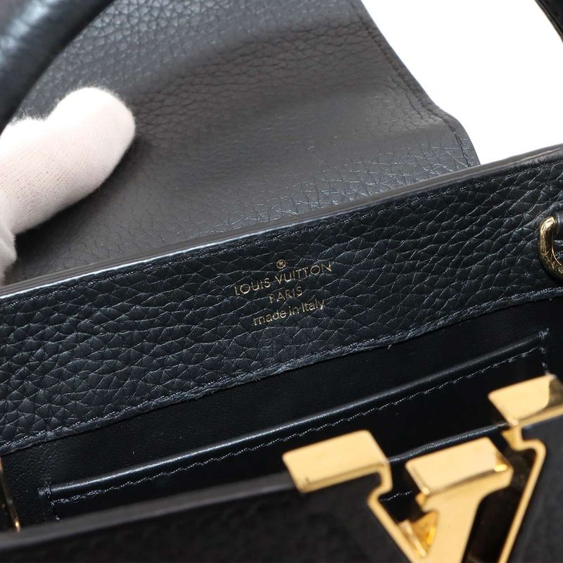 Louis Vuitton Capucines MINI 2way Hand Shoulder Bag Taurillon Leather Noir