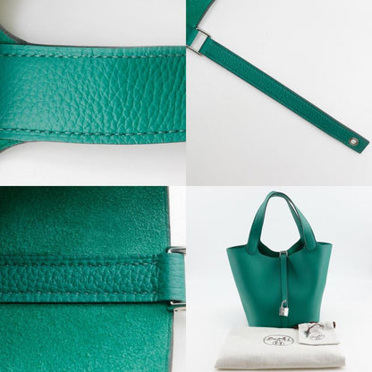 Hermes Picotin Lock 22mm (0.87in) X Taurillon Maurice Veilgate Green U Ladies