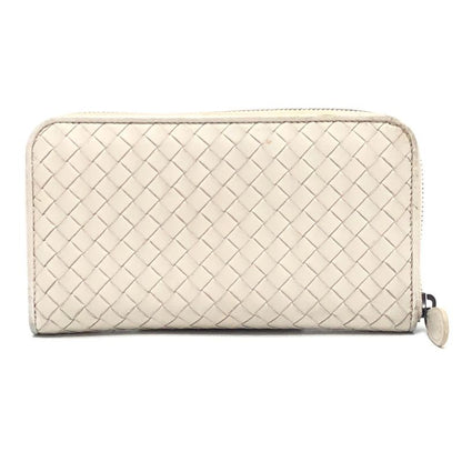 Bottega Veneta Long Wallet Intrecciato 114076 Leather White