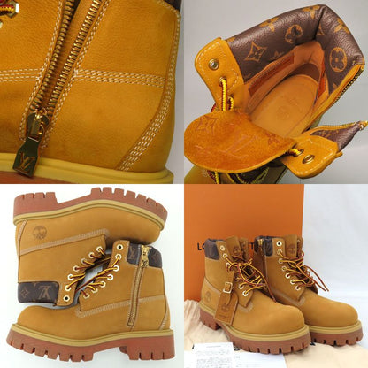 Louis Vuitton Timberland Ankle Boots 1ad750 9.5 Monogram Beige Nubuck