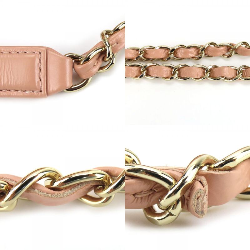 Chanel Shoulder Bag Matelasse Leather Peach Beige Gold Hardware 29th Coco Mark