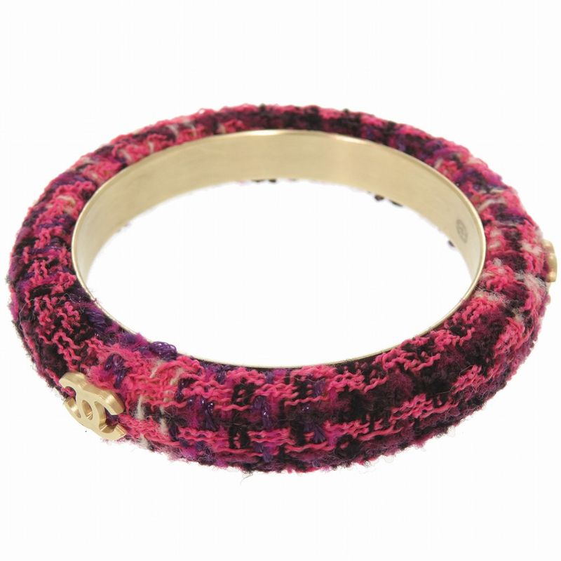Chanel Coco Mark 09A Tweed Purple/pink Bangle 0790 Chanel