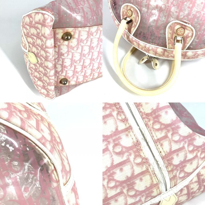 DIOR Handbag Trotter Logo Vinyl Pink