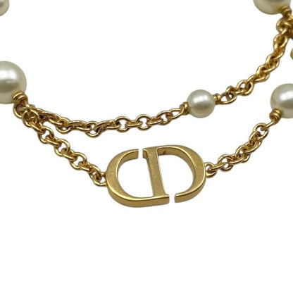 Christian Dior Bracelet Petit CD B2068womrs_d301 Metal Resin Pearl Gold Logo