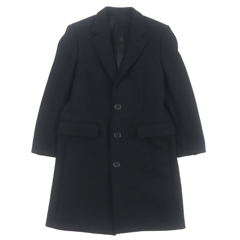 Celine 2m025863c 90% Wool Single Chester Coat With Logo Buttons Black 44 Made