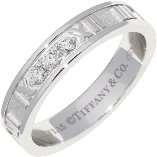 Tiffany & Co Ring 18K White Gold Diamond 3P Atlas Narrow Ring