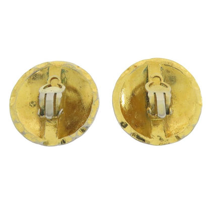 Chanel Matelasse Coco Mark Button Earrings Metal Ladies