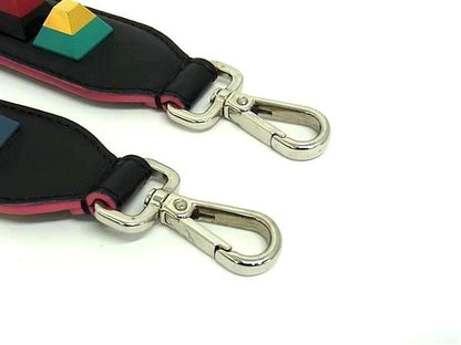 Fendi Strap You Leather Studded Shoulder Strap For Bag Shoulder Black Bl6060