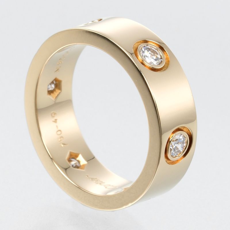 Cartier Love 18K Yellow Gold And 6P Diamonds Size 9 Ladies 7.61g Ring