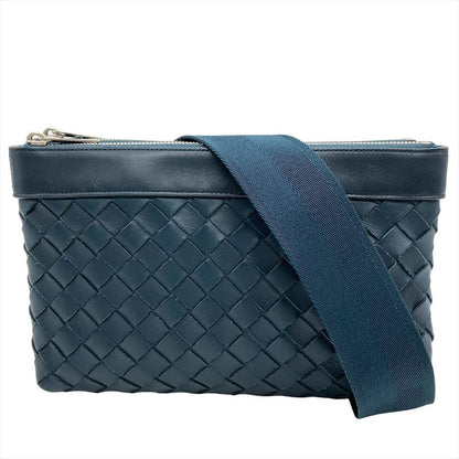 Bottega Veneta Intrecciato Duo Shoulder Bag Calfskin Green Silver Hardware