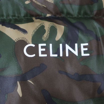 Celine 2w4300610 Logo Print Camouflage Padded Zip-up Jacket Green Brown Multi