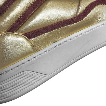 Boxed Ultra Chanel 2020 G35062 Coco Mark Gold Leather High Cut Sneakers Shoes