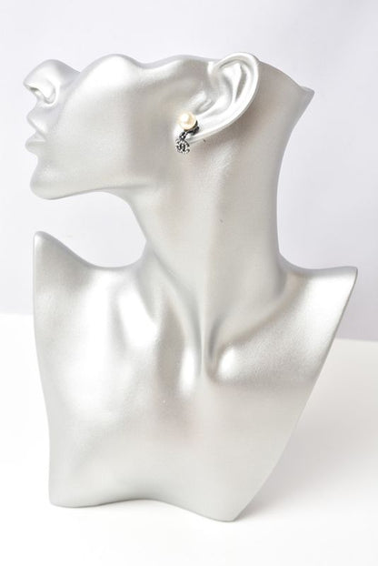 Chanel Earrings Logo CC Rhinestone Pearl Swing Coco Mark 230714