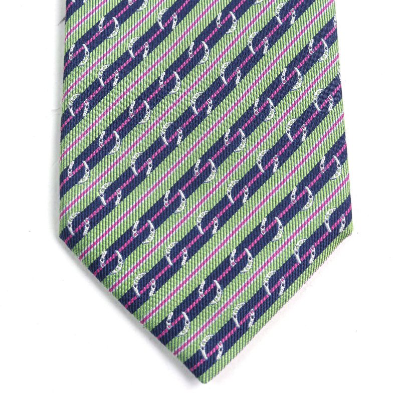 Hermes 659087t Cravate SOIE Lourde 100% Cravat Silk Pomme Marine Fuchsia