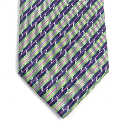 Hermes 659087t Cravate SOIE Lourde 100% Cravat Silk Pomme Marine Fuchsia