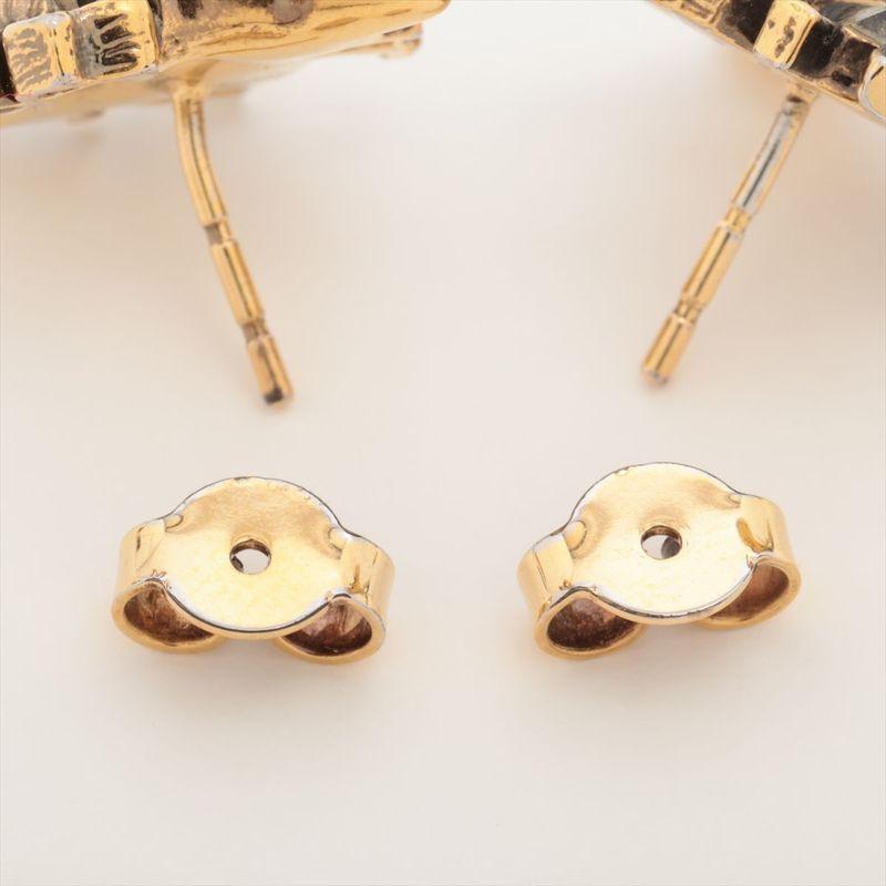 Gucci Interlocking G Bee Earrings (for Both Ears) GP X Rhinestone X Faux Pearl