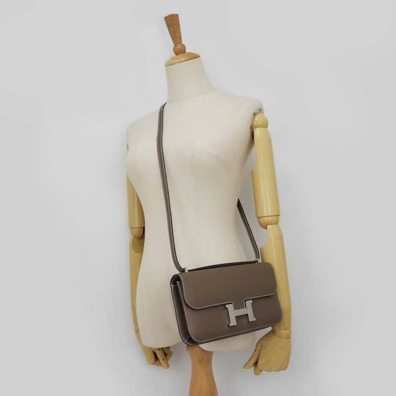 Hermes Constance Elan Miroir Etoupe W Engraved Epson Shoulder Bag Beige