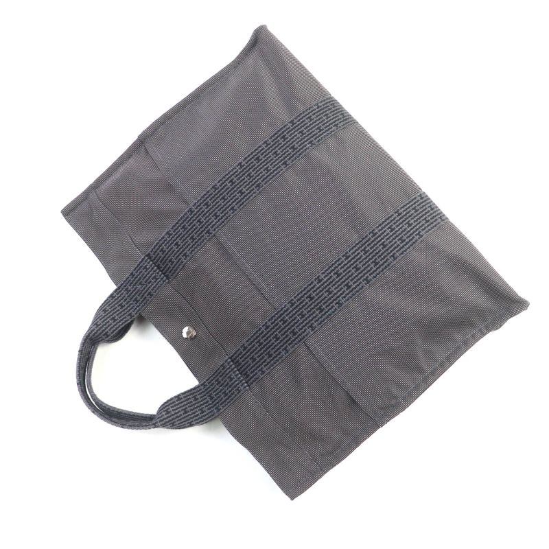 Hermes Yale Line MM Silver Hardware Serie Button Canvas Tote Bag Gray Made In