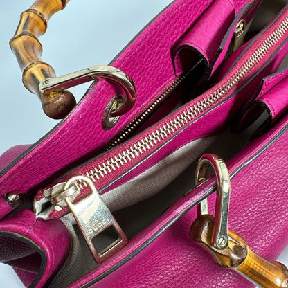 Gucci 323660 2WAY Bag Tote Bamboo Handbag Gucci Pink
